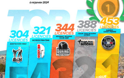 TOP 5 DES CLUBS AVEC LE PLUS DE LICENCIÉS